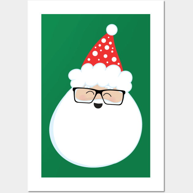 Laughing Santa Wearing Glasses Wall Art by DANPUBLIC